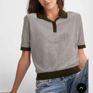 Madewell Striped Shrunken Polo Tee - M